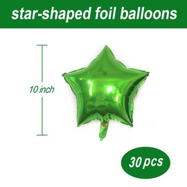 wrovitik 30 pcs Green Star Foil Balloons, 10 Inch Green Star Balloons Mylar Balloons for Wedding Decoration Party Balloons Birthday Decoration christmas