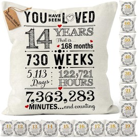 Kies CROWNLY® (Double-Sided) 14th Birthday Gifts for Girls & Boys Cushion Cover 18x18 Inches Party Decorations Popular Gift