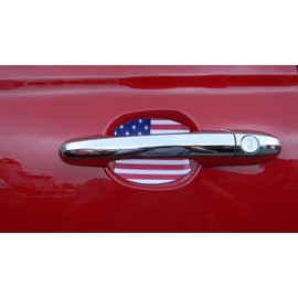 USA Flag Car Auto Door Handle Trim Molding Scratch Protector 4 Door Pack