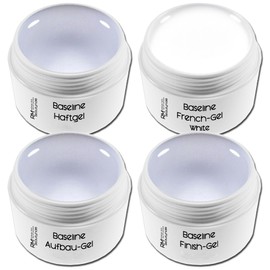 UV Gel Set of 4 Bonding Gel Builder Gel Clear Medium Sealing Gel French Gel 15 ml Each for Nail Design Set 6