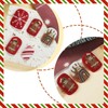 Gingerbread Man Short Square False Nails Christmas Press on Nails