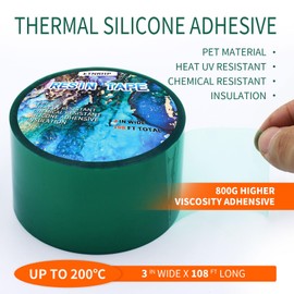 ETNRHP 3INx108FT Resin Tape Epoxy Tape for Epoxy Resin Molding Thermal Silicone High Temperature UV Resistance Tape Easy Peeling Mold Release for Epoxy Resin for River Tables Hollow Frame Bezels