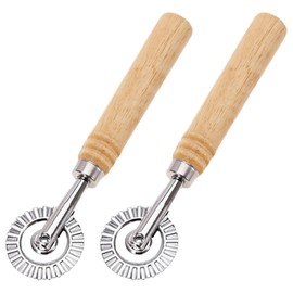 Pasta Cutter Wheel Ravioli Cutter Wheel with Roller Pizza Cutter Wheel Dumpling Lace Making Zinc Alloy Noodle Making Cutter for Kitchen