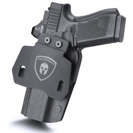 WARRIORLAND OWB Kydex Holster Optics Cut: Compatible with Glock 17/19 / 19X / 34 Gen 3-5 & G32 Gen 3-4 & G44 / 45 & Select MOS, 1.75 Inch Paddle Open Carry, Posi-Click Retention, Right Hand