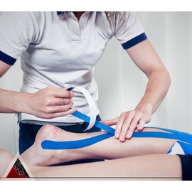 Starktape Kinesiology Tape for Physio Sports Tapes for Therapy for Knee, Shoulder, Ankle, Wrist, Back, Rock Roll Blue 115 ft