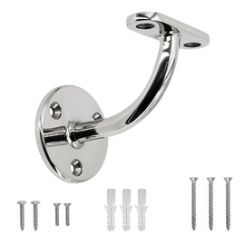 Top Hardware Stainless Steel 316 Marine Grade Wall Mount Handrail Bracket for Wood & Metal Stair Railing, Support Flat Surface Square Tube (Chrome Mirror Finish)