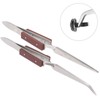 2Pcs Self Locking Tweezers, Straight Curved Tip Cross Tweezers for