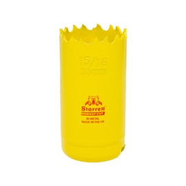 Starrett Deep Cut Hole Saw - DCH0156 Heavy Duty Bi-Metal with Extra Cobalt HSS Teeth - For Metals Wood Cast Iron Fibreglass Plastic Materials - 33mm