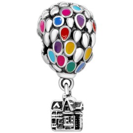 DOLARISE 925 Sterling Silver Charms for Bracelets Animal Cartoon Moon Stars Balloons DIY Christmas Birthday Gifts Beads for Women, Silver