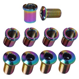 Lotatheta 5 pcs Triple Chainring Bolts Screws Colorful Disc Crankset Nuts Chainwheel Fit for Road Bike Mountain Bike MTB