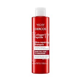 VICHY Dercos Collagen Peptide 17 Champú ultra reparador, anti caída del cabello y reparación de bonos para cabello débil dañado, fortalece, reduce la rotura, aumenta el volumen