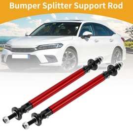 Partuto 2pcs 100mm/3.94in Car Splitter Support Rods Adjustable Front Rear Bumper Lip Splitter Strut Rod Tie Support Bars Aluminum Alloy Red