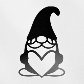 Decal Stickers of Gnome and Heart (Black) (Set of 2) Premium Waterproof Vinyl Decal Stickers for Laptop Phone Accessory Helmet Car Window Mug Tuber Cup Door Wall Decoration - ANDstic738632BL