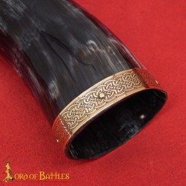 Lord of Battles Viking Drinking Horn Medieval Horn Authentic Drinkware Natural Horn Celtic Mug Gift Ideas For Him/Her - Ale, Mead, Whiskey (300-400 ML, Odin Drinking Horn)