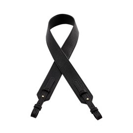 Grain Leather Purse Strap Adjustable Crossbody Replacement Straps for Handbags Monk Head Screws Detachable Silver Clasps Long Black