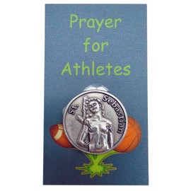 St Sebastian Athletes Prayer Set for Kids that Play Sports with Metal Token and Saint Holy Card