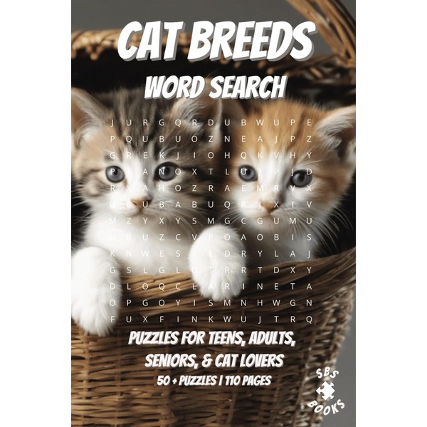 Cat Breeds Word Search: With easy to read print |