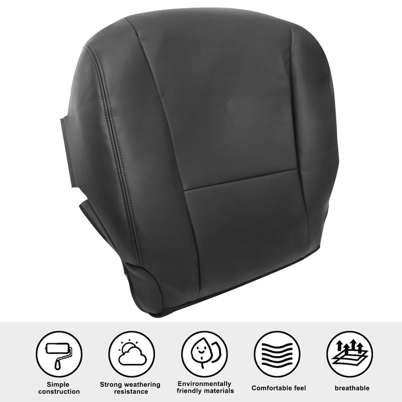 SecosAutoparts Front Driver Side Replacement Bottom Perforated Leather Seat Cover