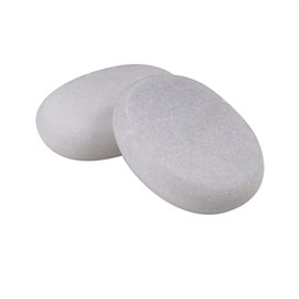 LHYILSWQ 2 Pcs White Marble Cold Stone Hot Massage Stones Rock Spa Massagers Stones for Women&men 2.76 * 3.14in
