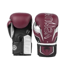 Venum Elite Evo Boxing Gloves - Burgundy/Silver