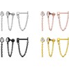 PIERCINGLINE Titanium Labret with Push Fit Crystal Drops + Chain