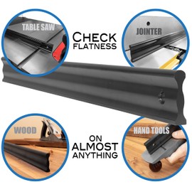 Fulton 24 Inch Long Anodized Aluminum Straight Edge Bar with .001 Tolerance | Perfect for Checking Straightness On Metal Surface Tops Whet Stones Machinery and Can Be Used to Mark Or Scribe Lines