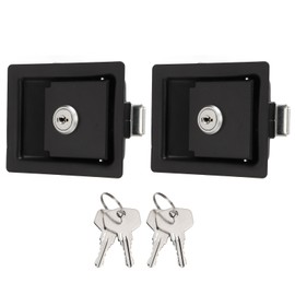 2 Pcs RV Handle Latch Carbon Steel Zinc Alloy Embedded Panel Toolbox Cabinet Lock for Trailers Car