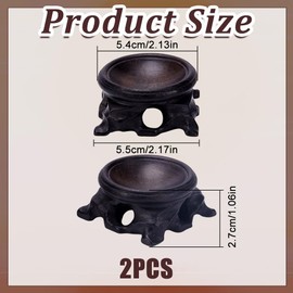 FREEBLOSS 2Pcs Holz Kristall Halter Kugel Halter Ei Display Steht Für Steine Edelstein Kugel Wohnkultur Schwarz