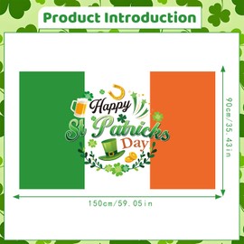 Happy St. Patrick's Day Banner - St. Patricks Day Decorations Backdrops for Photography, Shamrock Ireland Flag Banner for Irish Party Home Outdoor Supplies Décor