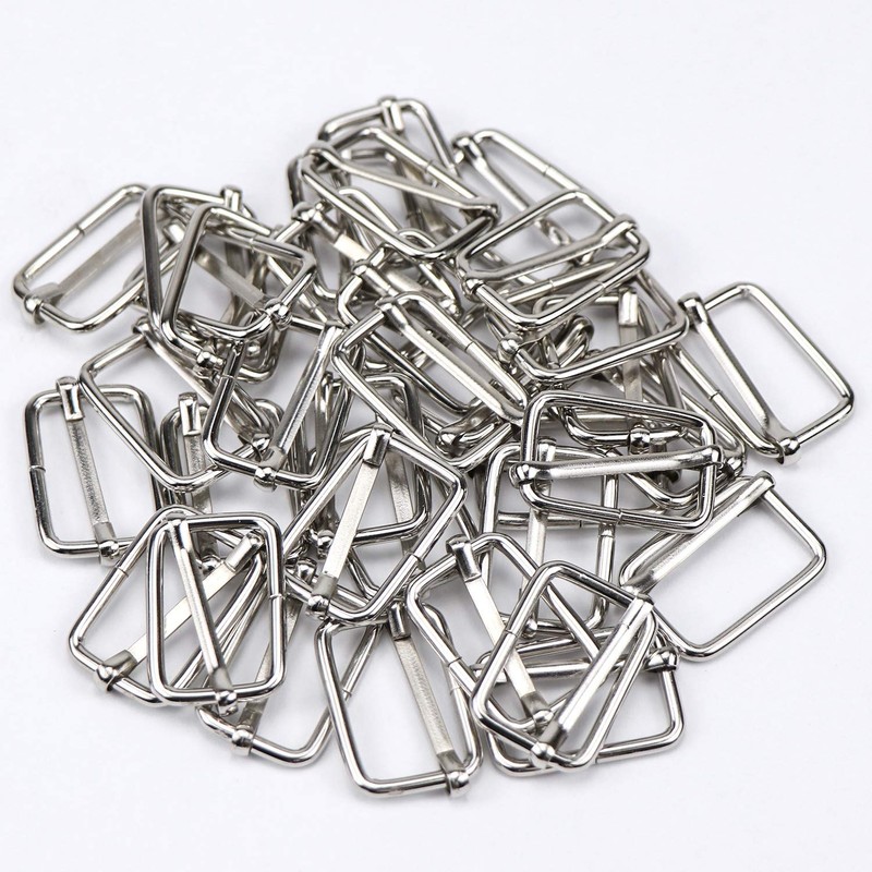 Hysagtek 50 Pcs 1 Inch Metal Adjustable Slide Buckle Strap