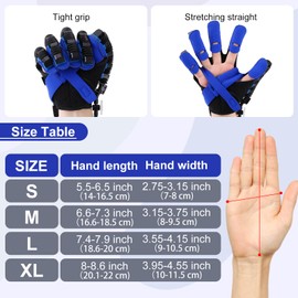 Tairibousy Rehability Robot Gloves Hemiplegia Hand Stroke Recovery Equipment, Hand Dysfunction Training Device for Stroke, Finger Orthosis for Finger Cramps (Right, L)