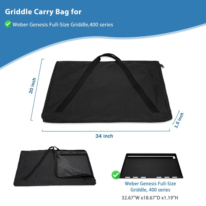 Griddle Cover for Weber Genesis 400 Series Griddle, Full-Size Storage