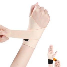 GOKEI 手首サポーター 【理学療法士推薦】 二重加圧 薄手 軽量 巻き取り 固定 腱炎 手首 サポーター 薄型 プロテクター 左手用 右手用 男女兼用 男性用 女性用 マウスパッド 手首 レディース 手のサポーター ベージュ 右手用