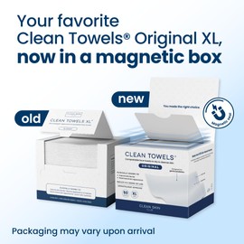 Clean Skin Club Clean Towels XL®, 100% USDA Biobased Face Towel, Disposable Face Towelette, Eczema Association Accepted, Makeup Remover Dry Wipes, Ultra Soft, 50 ct per pack, 2 Packs, 100 Ct Total