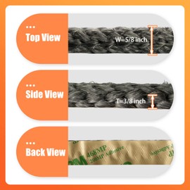 Protalwell Wood Stove Gasket, Flat Gasket Tape for Stoves and Fireplaces, Self Adhesive Flat Gasket, 5/8" Width, 3/8" Thick, Length 72" Wood Stove Seal Gasket Tape