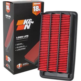 K&N KNA-5044 Filtro de Aire del Motor Larga Vida 18000 Millas Compatible con Honda Civic L4 1.5L 2014-2019, Rojo/Negro