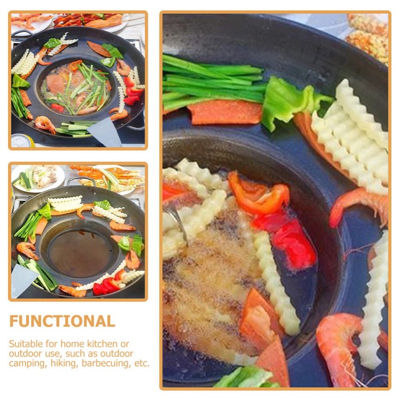 Happyyami Frying Concave Pan Stainless Steel Griddle Concave Discada Disc