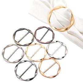 7 Pieces Metal T-Shirt Clip, Women's Clothing Corner Buckle, Dress Hat Belt Scarf Decorative Clip, 7 Colours, Scarf Ring Clip, Round Buckle, Women's Belt Buckle, multicoloured