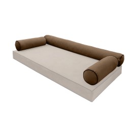 Universal STYLE V6 Twin Velvet ContrastPipe Indoor Daybed Bolster Pillow |COVER ONLY|AD308