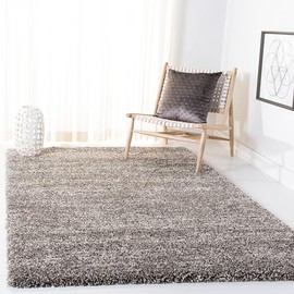 SAFAVIEH Hudson Shag Collection Area Rug - 5'3" x 7'6", Grey & Ivory, Modern Abstract Design, Non-Shedding & Easy Care, 2-inch Thick Ideal for High Traffic Areas in Living Room, Bedroom (SGH297F)