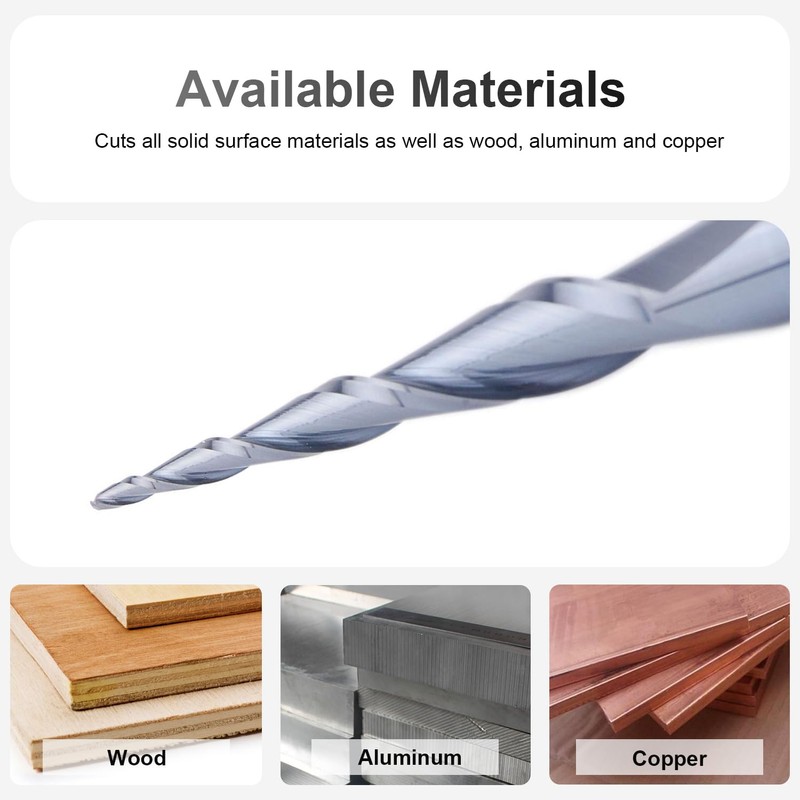 SpeTool Tapered Ball Nose End Mill 0.5 Radius 6mm Shank