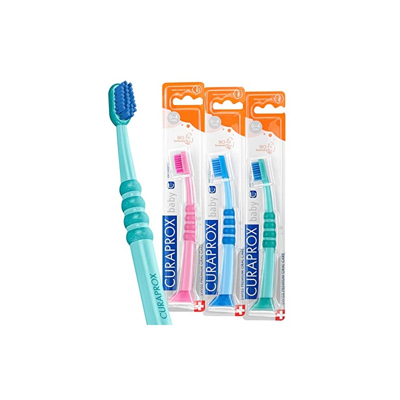 Curaprox Cepillo de dientes para bebé (paquete de 3); cerdas