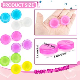 Spaluck 120 Pcs Contact Lens Cases Colorful Contact Lens Holder Box Cute Transparent Contact Cases Bulk Left/Right Eye Contact Lens Container for Travel, 6 Colors