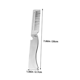Minkissy Beard Comb for Men Stainless Steel Folding Hairdressing Comb Static-free Tool for and Beard Styling