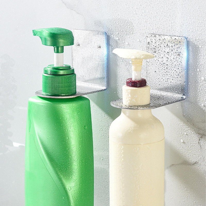 3 Pcs Soap Bottles Dispenser Holder Stainless Steel Silver Wall