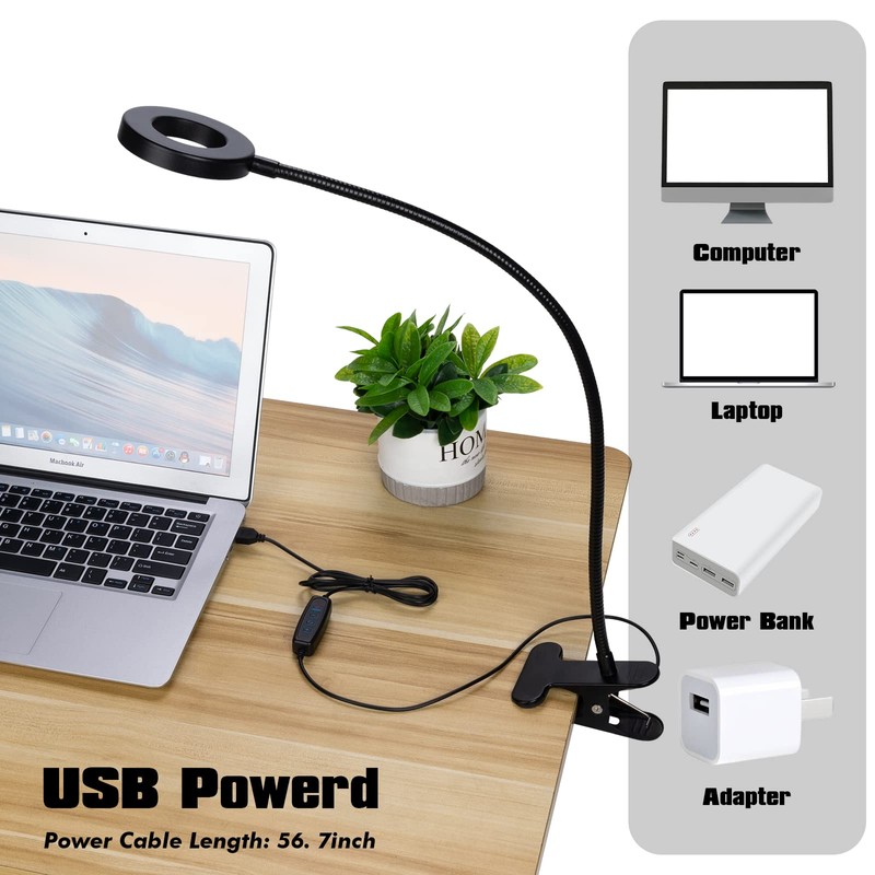 LuxLumin LED Desk Lamp with Clamp for Video Conference Lighting,