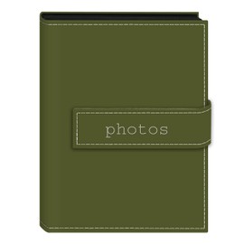 Pioneer Photo Albums EXP-57/SGP 36-Pocket 5 by 7-Inch Embroidered "Photos" Strap Sewn Leatherette Cover Photo Album, Mini, Sage Green