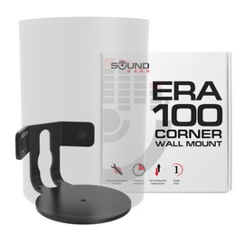 ERA100 Corner Wall Mount Bracket - Low Profile, Black, Single (1pc), Complete with All Mounting Hardware Compatible with Sonos ERA 100 Speaker