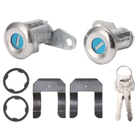 Juego de 2 Cilindros de Cerradura de Puerta, Juego de Cerradura de Puerta 5070001 Antirrobo con Llaves, Reemplazo del Interruptor de Encendido del Coche para Truck F100 F250 F350