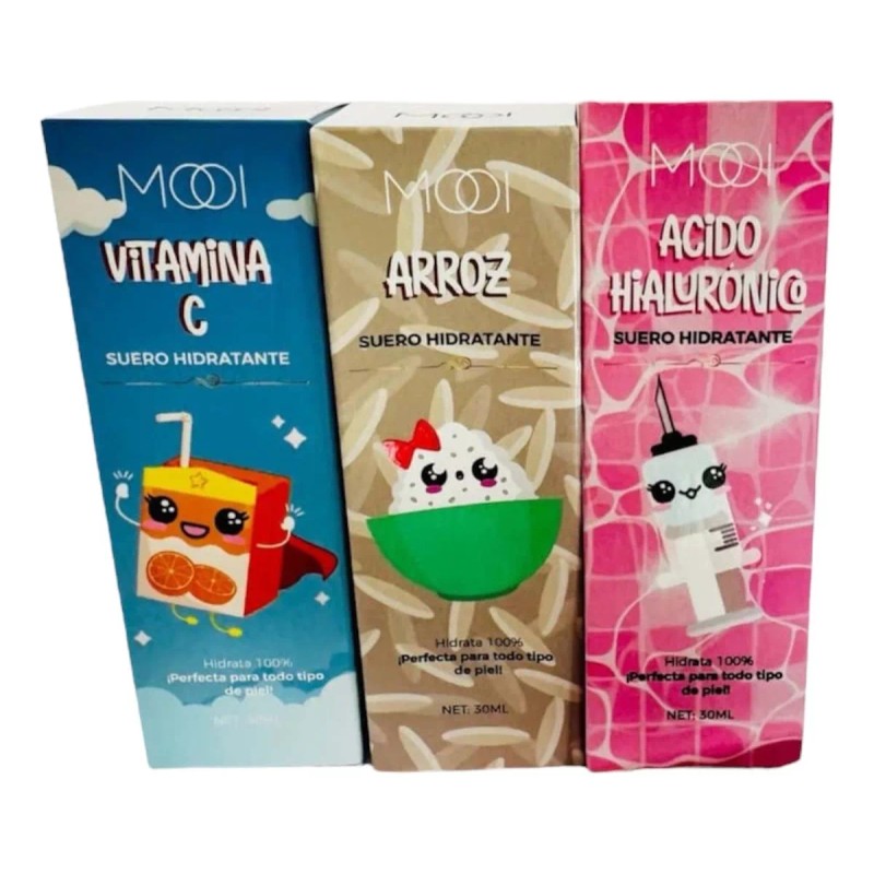 KFMX Kit 3 Serum A Elegir Arroz Acido Hialuronico B5